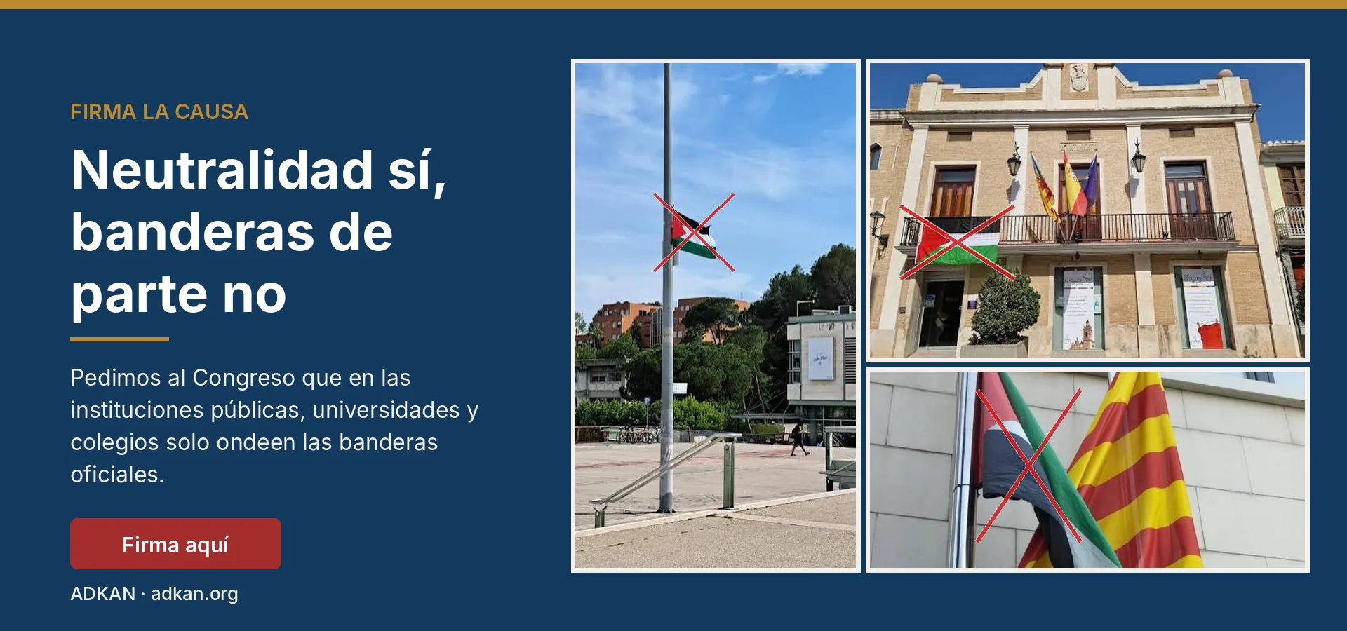 Neutralidad sí, banderas de parte no. Banderas palestinas tachadas en un campus universitario, en el balcón de un ayuntamiento y en un mástil oficial junto a la senyera.